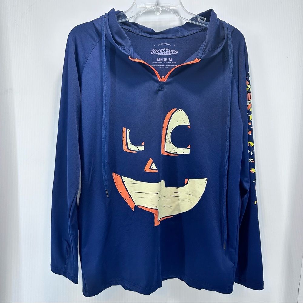 Sour Fish Great Pumpkin Run Halloween Run Hard Hoodie Unisex Size M Fall Gourdys